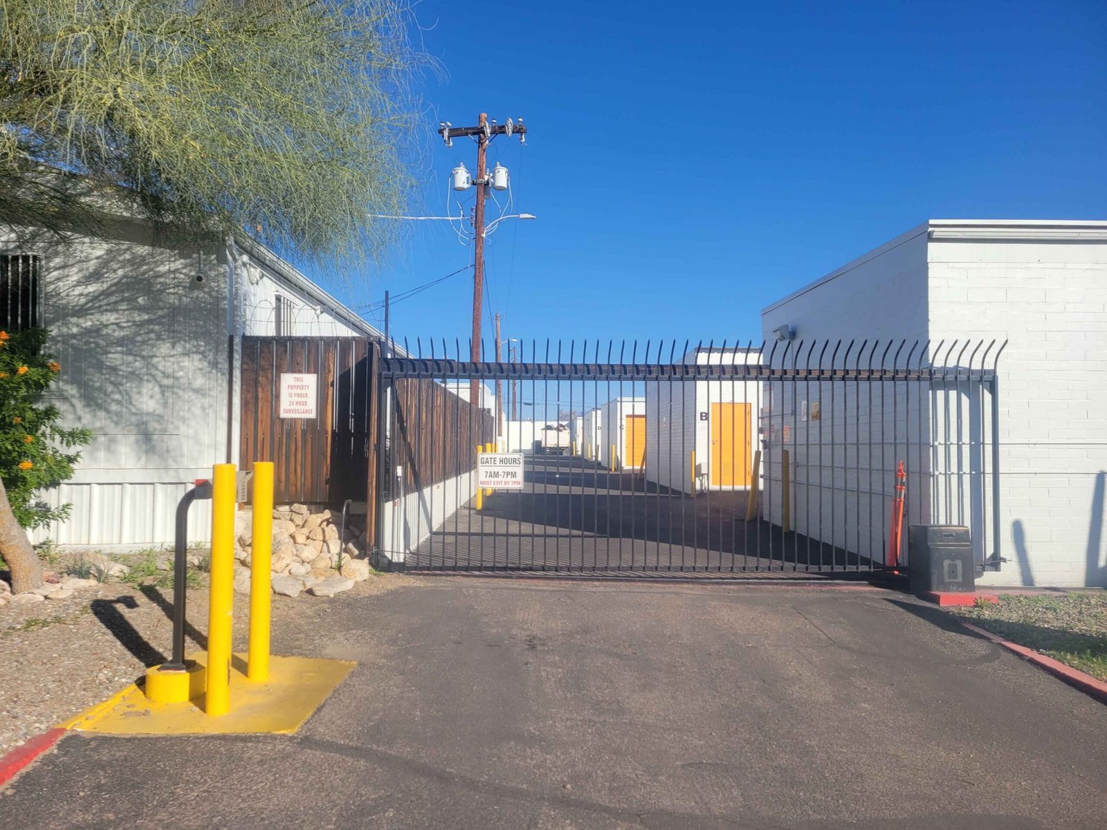 Gated keypad entry at the 1830 N 7th Ave facility