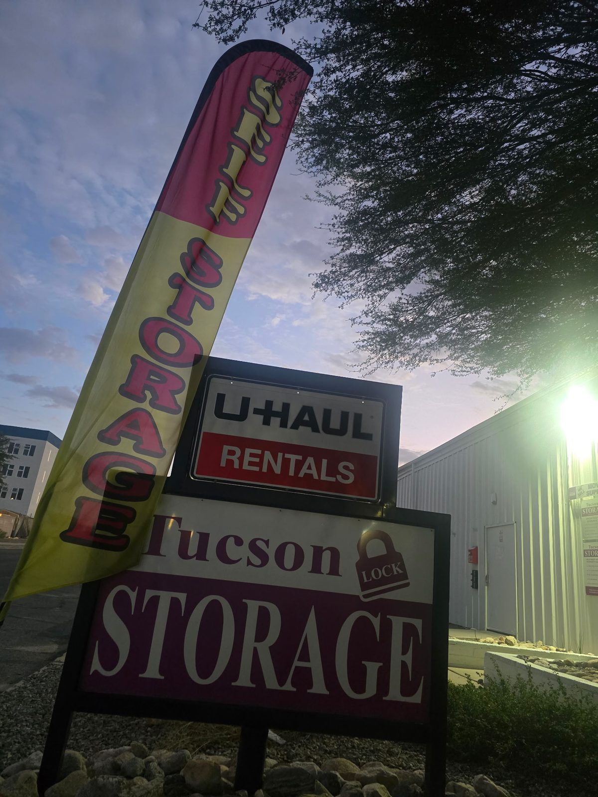 Tucson Lock Storage and U-Haul Rentals sign at the 1830 N 7th Ave entrance