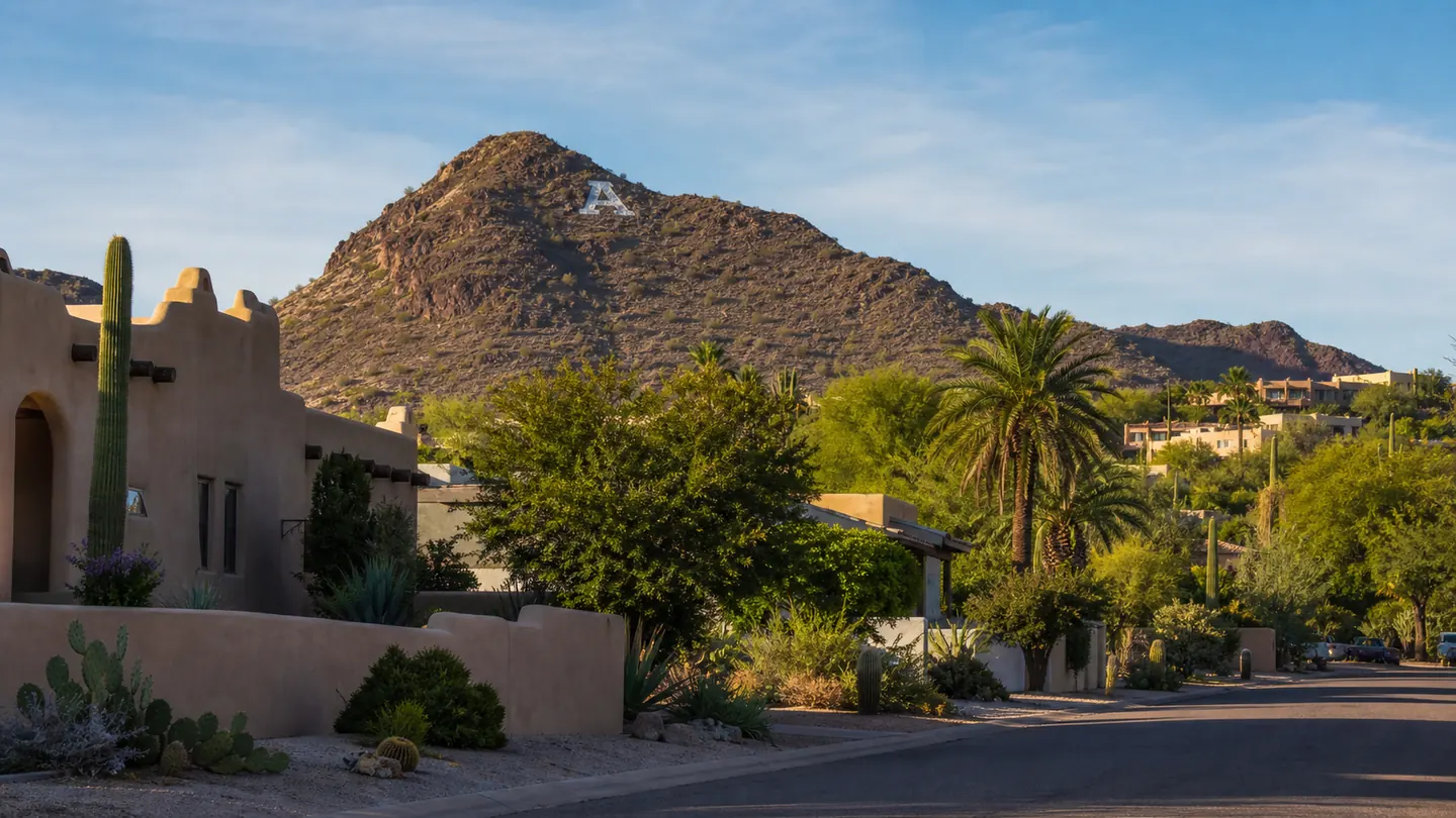 Sentinel Peak viewed from the Menlo Park area of Tucson