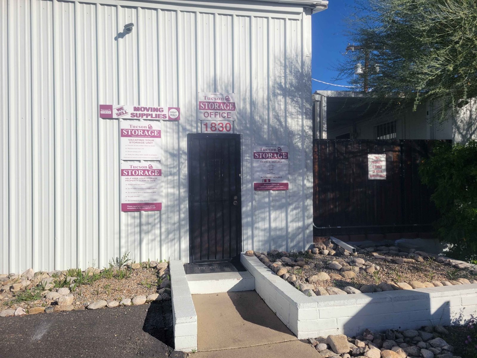 The rental office at the Tucson storage facility